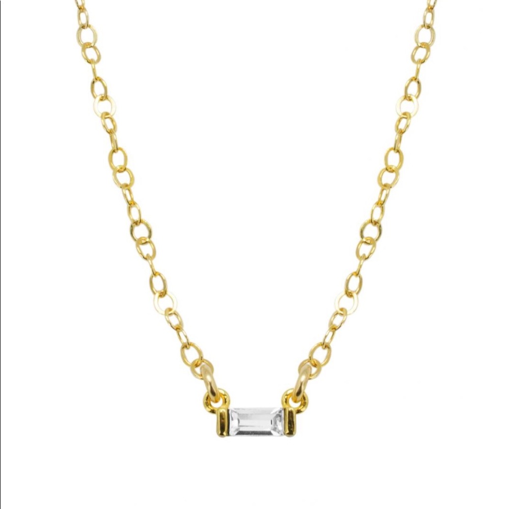Baguette Necklace in 18k Gold Plating